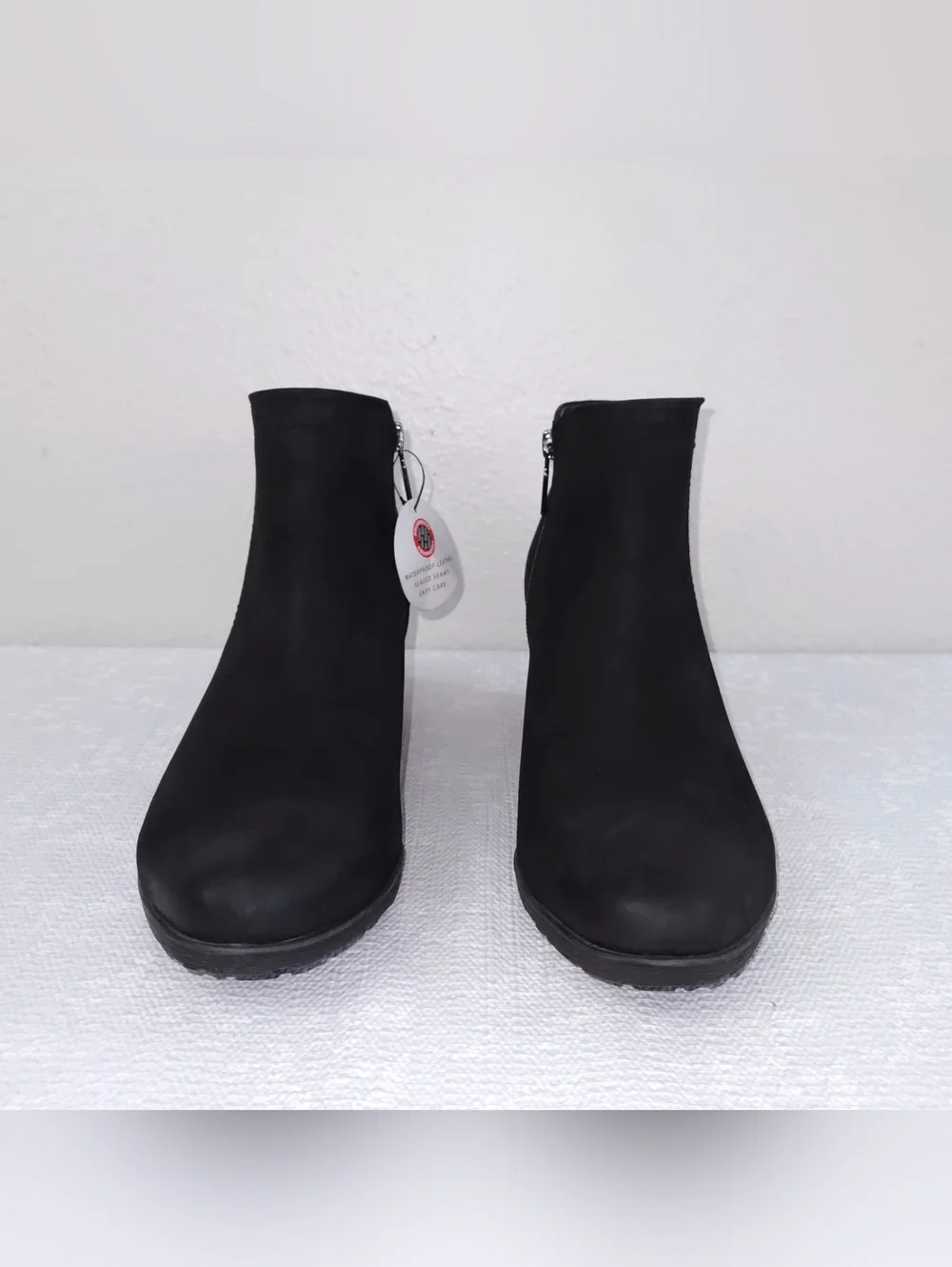 BLONDO Valli 2.0 Boots US 12 Waterproof Black Nubuck Heeled Ankle Booties